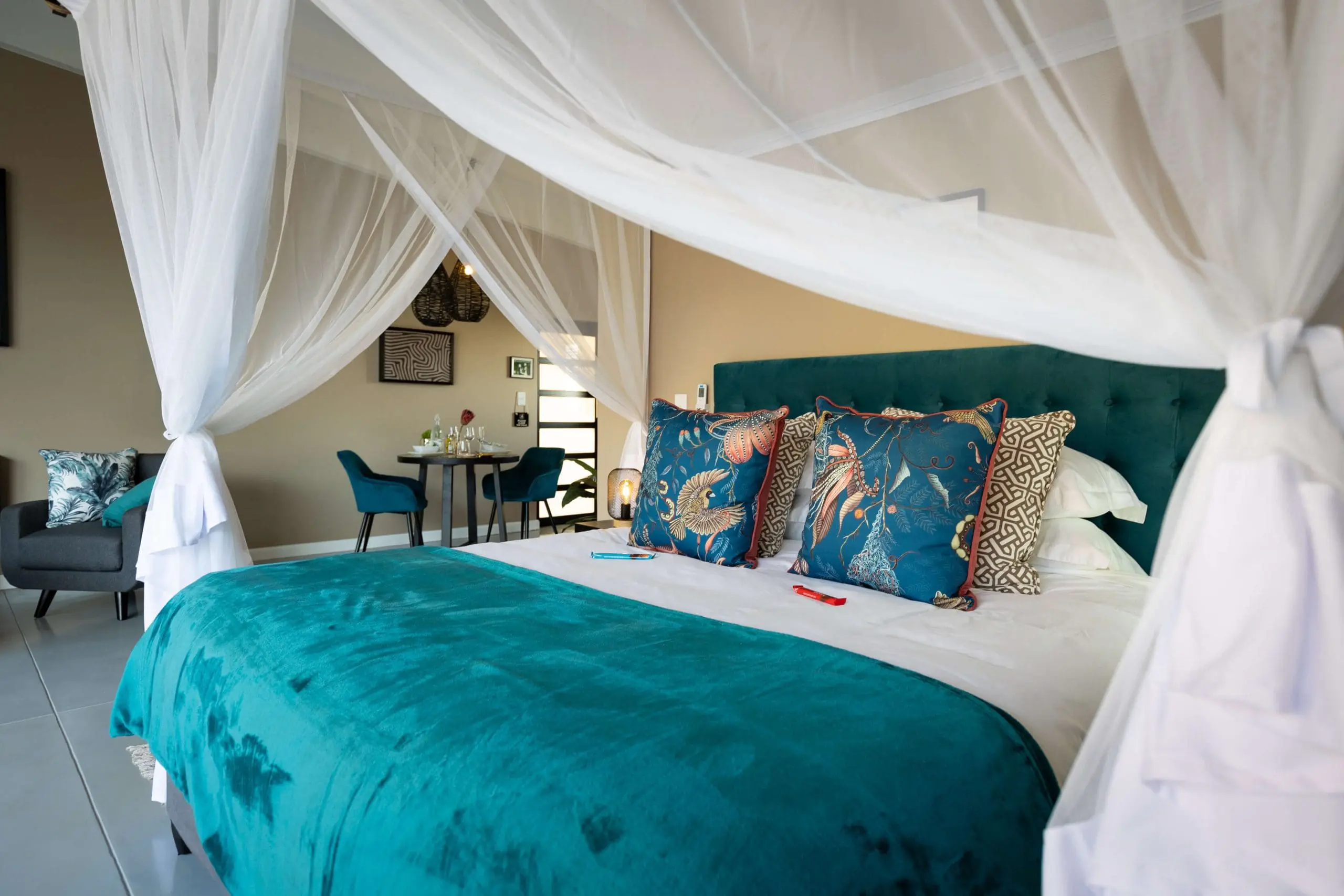 Marepe-Mountain-View- bedroom Pangolin Villa mosquito net